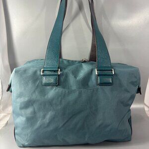 Tumi Teal Nylon With Leather Accents Cargo Series Weekend Bag